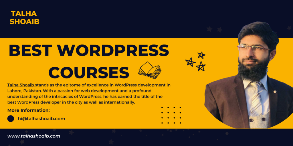 talha shoaib wordpress developer courses list